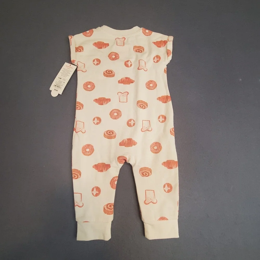 Unisex Baby Printed Pastry Romper Lot Of 2,‎ Size 3/6 Mo. Short Sleeve - NWT